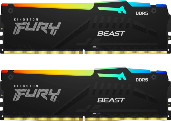 64GB (2x 32GB) DDR5-6400 CL32 Kingston Fury Beast RGB